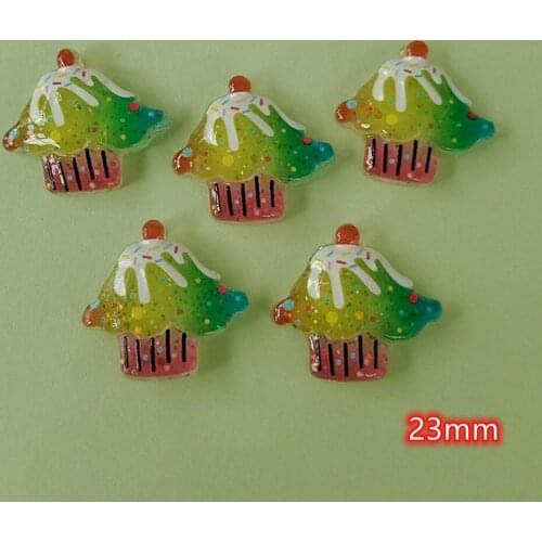 Christmas Tree Resin Decoration Crafts Beads Flatback Cabochon 20pcs Scrapbook Kawaii DIY Embellishments Accessories
