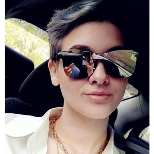 AKA VISION 2021 Siamese Sunglasses Men Rice Nails Ladies Sunglasses Luxury Colorful Retro Sun Glasses Mirror Shades For Women