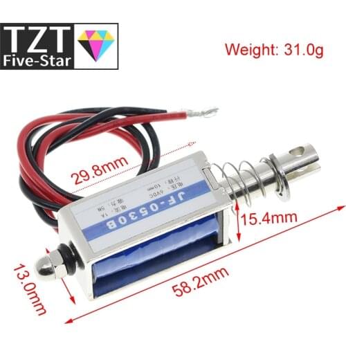 TZT JF-0530B DC 6V 12V 24V Push&Pull type Open Frame Electromagnet keepping Force 5N travel 10mm Linear Solenoid