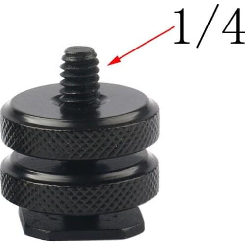 50pcs/lot 1/4" Tripod Mount Screw with Double Layer to Flash Hot Shoe Adapter Holder Mount Photo Studio Accessories with track