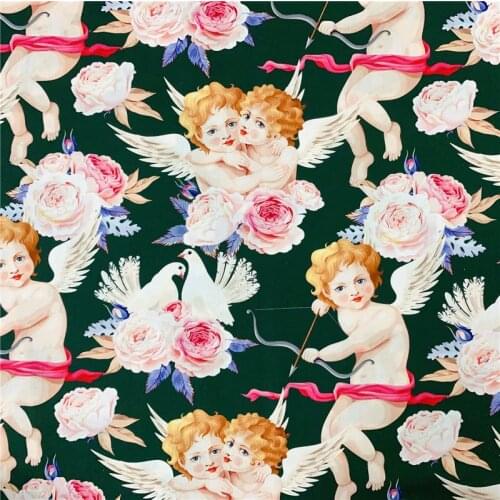 Wide110cm Cartoon Angel Cupid Fabric 100% Cotton Fabric Patchwork Sewing Material Diy Dress Shirt Pillow hat curtain tablecloth