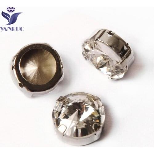 YANRUO 1122 All Sizes Crystal Clear Rivoli Fancy Stones And Crystals Strass Point Back Sewn Rhinestones For Sewing DIY Crafts