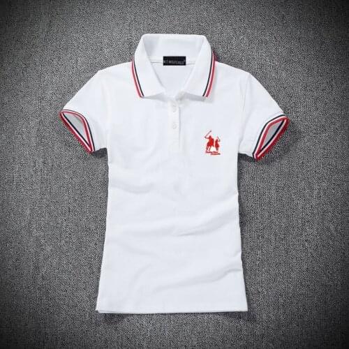 High quality 2019 Summer New womens short sleeve big horse polos shirts casual womens cotton tops fashion slim lady clothing