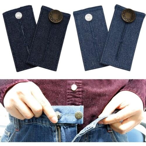 1Pc Men Women Skirt Trousers Jeans Pant Waist Expander Waistband Elastic Extender Button Belt Extension Buckle