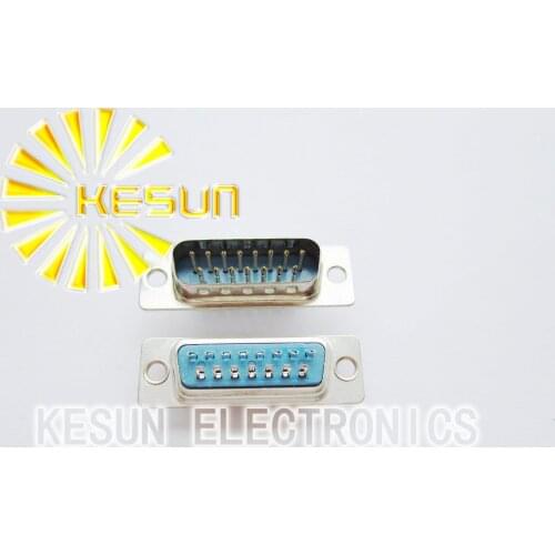 100pcs/lot DB15 DB 15P 15Pin Male Solder Serial D-Sub Connector