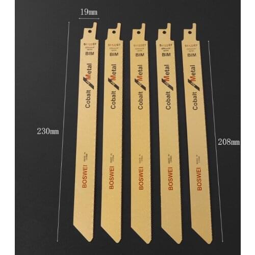 5 Pc 9 Inch BIM Reciprocating Quick Cut Saw Blade S1122EF For Metal Wood Cutting MOLC