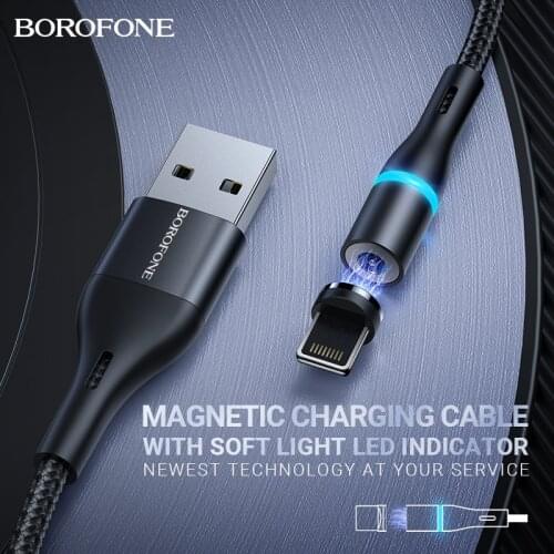 BOROFONE Magnetic USB Cable for Lightning Fast Charging Type C nylon Magnet wire Charger Charge Mobile Phone USB-C Cord durable