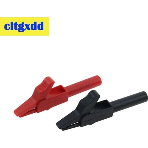 Cltgxdd 2pcs Full Protective Alligator Clips Crocodile Clamp For Professional Multimeter Electrode clip fit 4mm banana plug