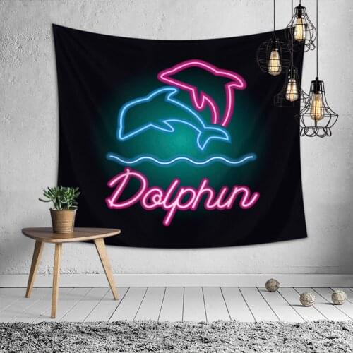 Dolphin tapestry bar Nightclub backdrop wall carpet new arrival dorm decor wall blanket
