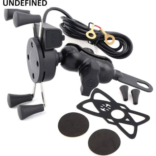 Cell Phone Holder Mount Universal Ajustable Motorcycle Mirror USB Charger Port Waterproof Bracket Bicycle Handlebar Handle Grip