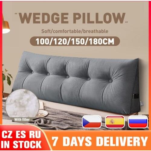 120/150/180CM Washable Large Backrest Bed Cushion Long Reading Pillow for Bed Removable Bedside Soft Cushion Sofa Waist Pillow