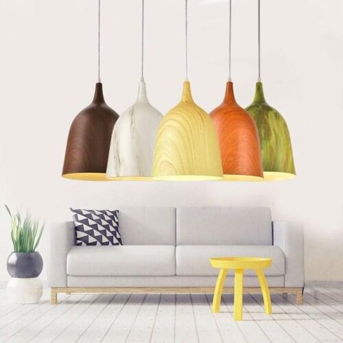 Imitation Wood Hanging Lamp Dining Room Kitchen Bar Pendant Light Home Decor Modern Led Light Fixtures Loft Industrial Luminaire