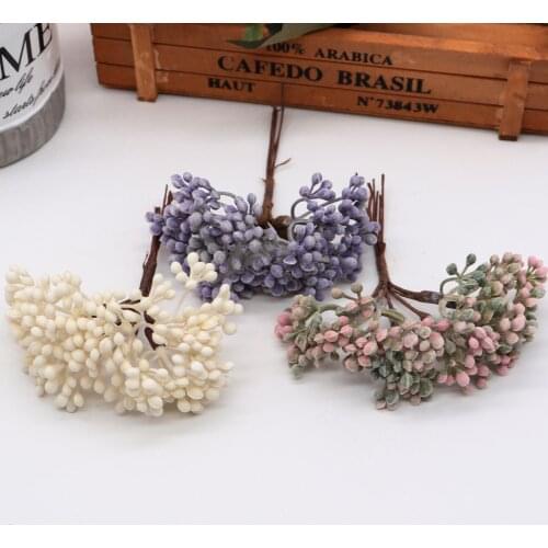 6pcs Mini Artificial Grass Plant Artificial Flowers for Wedding Christmas Decor DIY scrapbooking Wreath Fake flowers