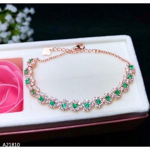 KJJEAXCMY fine jewelry 925 pure silver inlaid natural tourmaline bracelet, female style fire colored jewelry