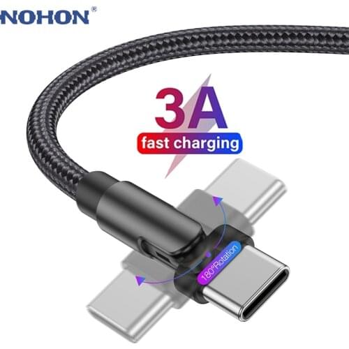 180 Degree rotation USB Type C Cable For Samsung S20 S21 Xiaomi mi9 POCO Fast Charging Wire Cord USB-C Charger Mobile Phone USBC