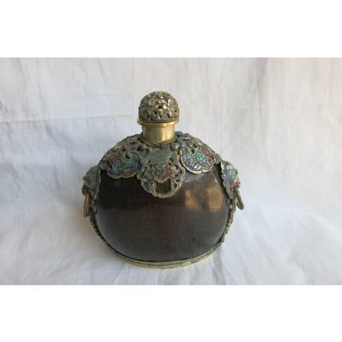 Collection old rhinoceros horn bone snuff bottle, fine carving, Mosaic Cloisonne, free shipping