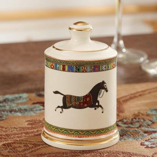 European Style Toothpick Box Luxury Creative Toothpick Tin Living Room Coffee Table Dining Table Ceramic Toothpick