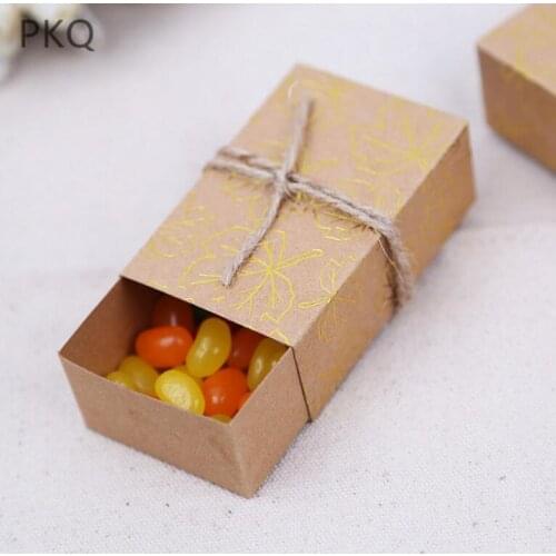 50pcs Kraft Paper Cardboard Box Drawer Matches Packing Boxes Wedding Party Candy Box Christmas Handmade Gifts Boxes