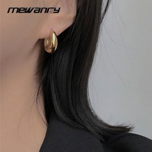 Mewanry 925 Sterling Silver Hoop Earrings for Women Trend Elegant Vintage Sweet Circle Party Jewelry Birthday Gifts Wholesale