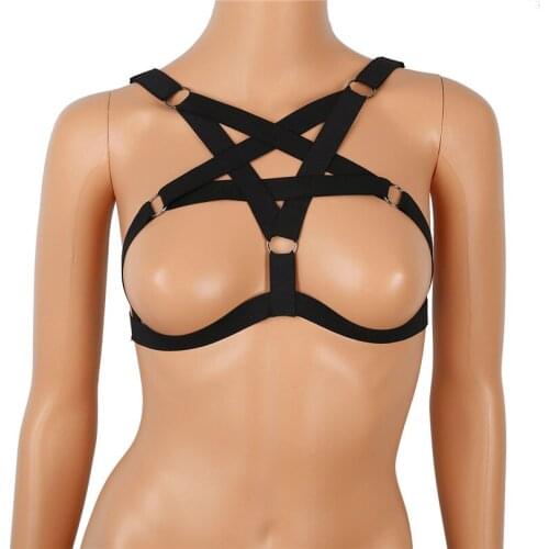Fashion Women Harness Bra Body Crop Top Polyester Adjustable Cage Bra Harness Sexy Women Criss Cross Lingerie Body Chest Belt