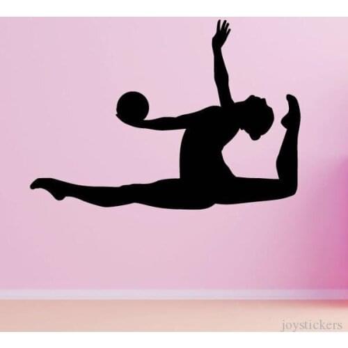 Rhythmic Gymnastics Ball Leap Wall Sticker Sport Wall Decals For Boys Glirs Bedroom Home Living Room Decoration Gym Decor 1297