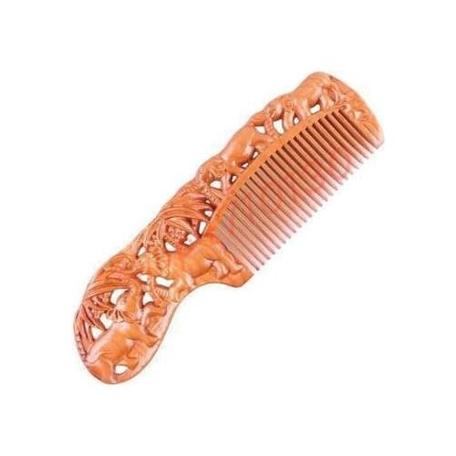 Natural peach wood, solid wood carving classical comb, exquisite handicraft jewelry