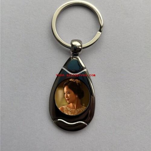 New style sublimation metal keychains water drop shape key ring hot transfer printing blank consumable supplies 20pcs/lot
