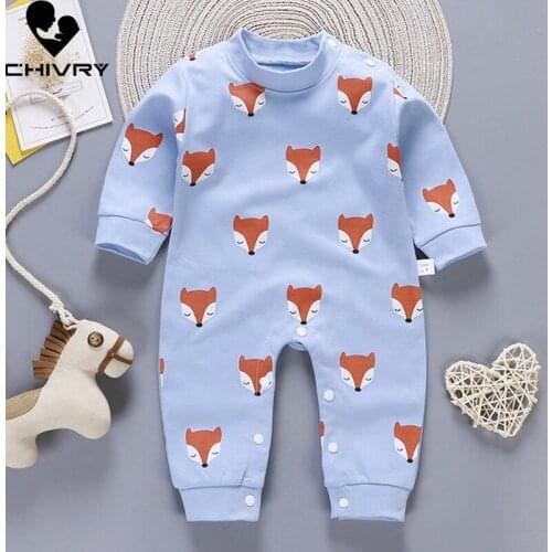 New 2021 Spring Newborn Baby Boys Girls Rompers Long Sleeve Cute Striped Cartoon Print Jumpsuit Toddler Playsuit Infant Clothing