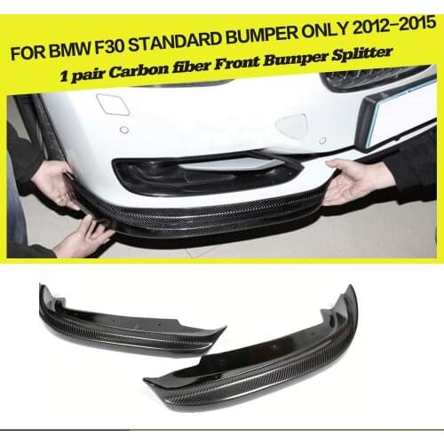 Carbon Fiber / FRP Front Bumper Splitters Flaps Apron Winglets For BMW 3Series F30 Standard Sedan 4 Door 2012 - 2018 Cupwings