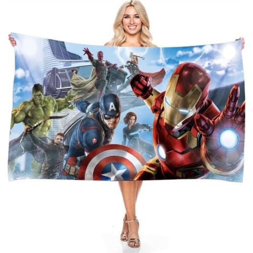Marvel The Avengers Beach Towel for Adult Boys Girls Children 3d Printed Microfiber Rectangular Bath Towel Shower Towel Yoga Mat