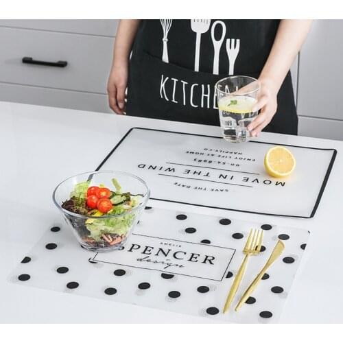 Anti-Oil Placemat Heat Insulation Pad Bowl Plate Tableware Waterproof Transparent Nordic Creative Chic Table Cup Mat Kitchen