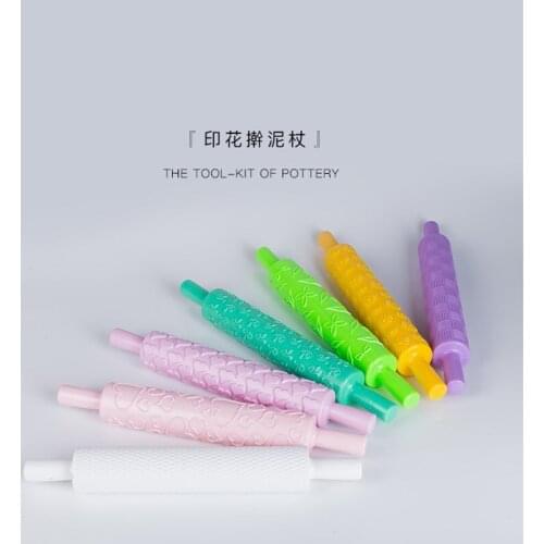 Flower Type Printing Rolling Pin Embossing Stick Fondant Tool Baking Noodle Cake Dough Engraved Roller
