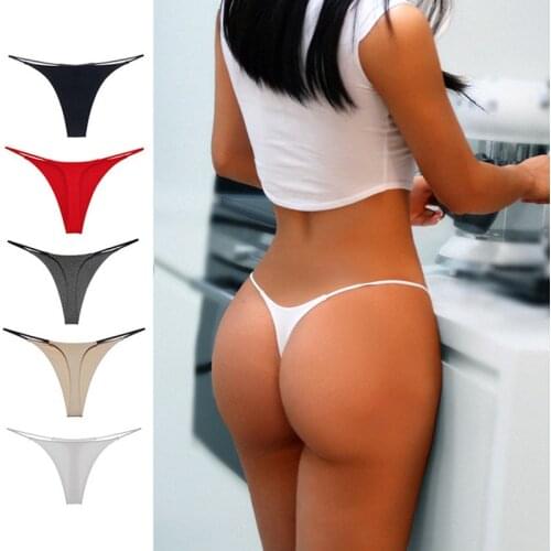 G-string Panties Womens Underwear Sexy Panties Female Underpants Thong Solid Color Pantys Lingerie M-XL Low-Rise Design