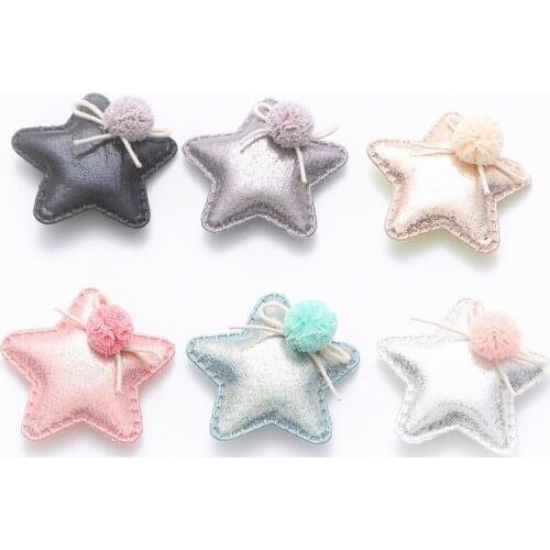18pcs/lot Star padded Appliques with bowknot decoration for Children Headwear Hair clip Accessories and Garment Accessories