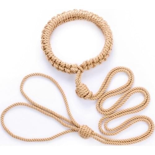 Shibari rope Collar & leash Handmade Bondage gear for restraint Erotic Sex Toys Games For Couples Woman Sexy Lingerie Handcuffs