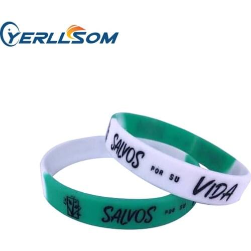 YERLLSOM 100PCS Trade Assurance Customized imprint logo Silicone bracelets with print logo for events YS19080201
