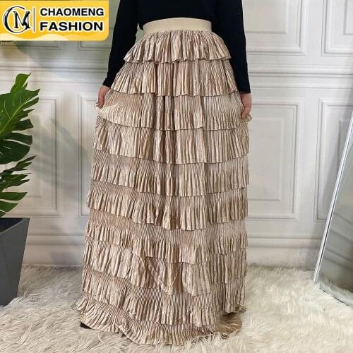 Fashion Multi-Color Patchwork Cakee Layered Maxi Long Skirt Abayas For Women Vestidos Jupe Femme Elegant Turkey Modest Dress