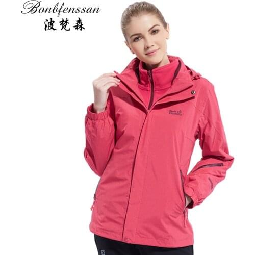 Women Winter 3 in 1 Inner Fleece Outdoor Jackets Warm Waterproof Windproof Outdoor sport Trekking Camping Hiking Climbing Jacket