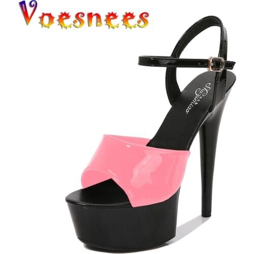 Voeesnees Brand Sandals Wedding Womens Shoes 2021 Summer High Heels Fish Mouth Open Toe Platform Ladies Stiletto Party Shoes