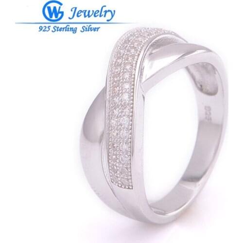 GW Fashion Jewelry Women Ring 925 Sterling Silver Brand Ring With Genuine Crystal Stone FRITV004H50