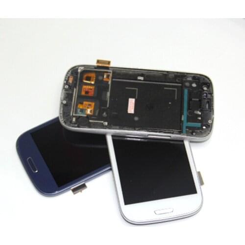 LCD Display For Galaxy S3 i9300 With Touch Screen Digitizer Assembly With Frame Blue White