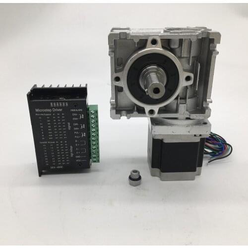 10:1 Worm Gearbox RV030 Speed Reducer 14mm output +Nema23 Stepper Motor 3A 56MM 1.2NM 172Oz-in Convert 90 degree +TB6600 Driver