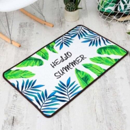 Green Leaf Plant Pattern Kitchen Placemat Coaster Dining Table Mats Polyester Pad Floor Mat Home Decor