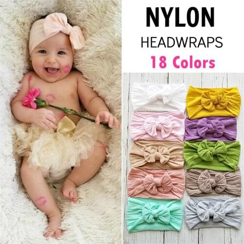 18Colors Newborn Toddler Baby Headband Headdress Kids Girl Bow Headbands Girl Bow Knot Hair Accessories Baby Turban 0-7Y