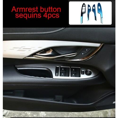 Car Interior Armrest Button Sequins For Cadillac Atsl 4pcs Chrome