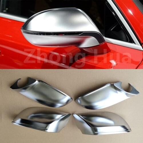 4pcs/set Side Wing Rearview Cover For AUDI A7 S7 RS7 2010-2015 ABS Chrome Rear View Mirror Replacement Trim Case Shell