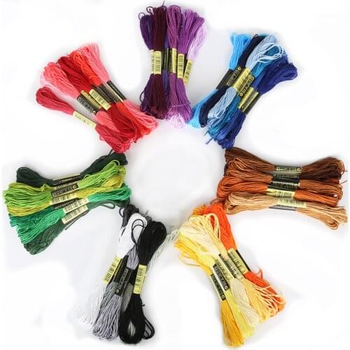 8Pcs Multiseries Colors Cotton Cross Stitch Embroidery Thread Floss Kit Sewing Skeins Craft DIY Sewing Tools 7.5Meters/Pcs