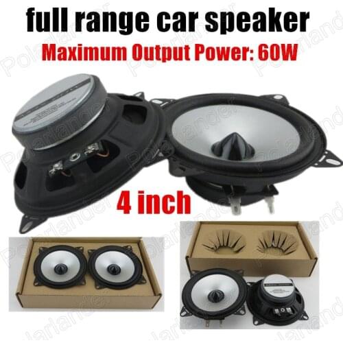 1 Pair 4 inch Car stereo audio Speaker Car Full Range foam rubber edge Speaker Free Shipping 2x60W best selling