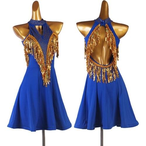 Sequins Tassel Latin Dance Dress Women Girls Customized Tango Salsa Competition Dresses Samba ChaCha Performance Wear DC3357