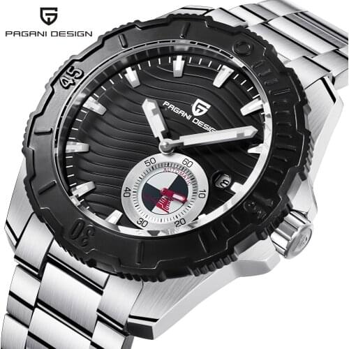 PAGANI DESIGN Fashion Mechanical Mens Watches Automatic Luxury Brand Stainless Steel Sport Waterproof Stopwatch Male Wristwatch
